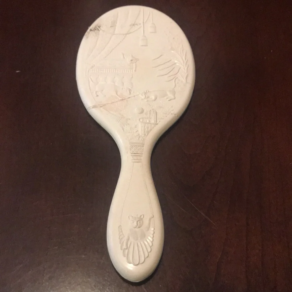 Antique hand held mirror in original dresser box